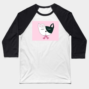 Pretty in Pink Pussy Cat Baseball T-Shirt